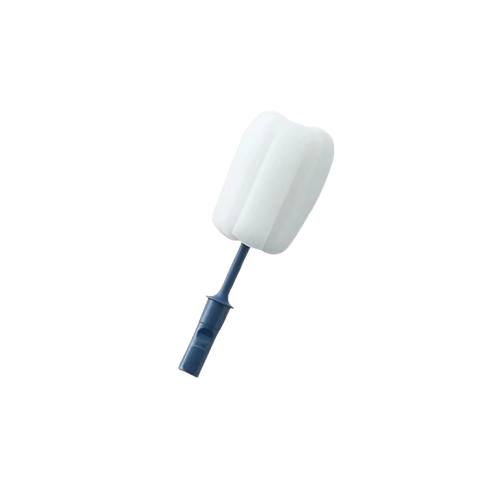 Tête de brosse de nettoyage bleue avec éponge blanche, accessoire pratique pour entretenir les bouteilles et gourdes réutilisables